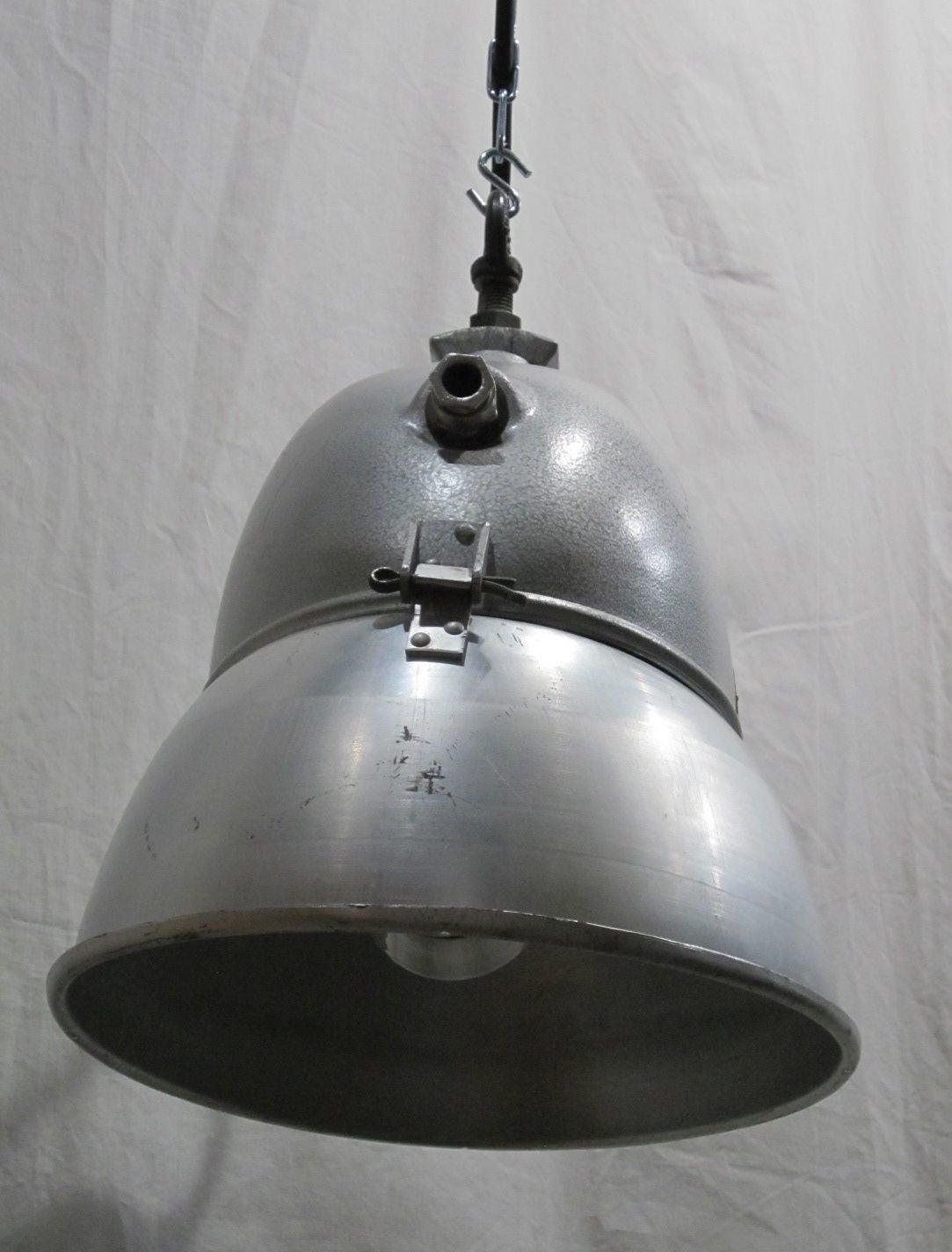 Mid-20th Century Industrial Metal Light, the Netherlands, circa 1940s For Sale