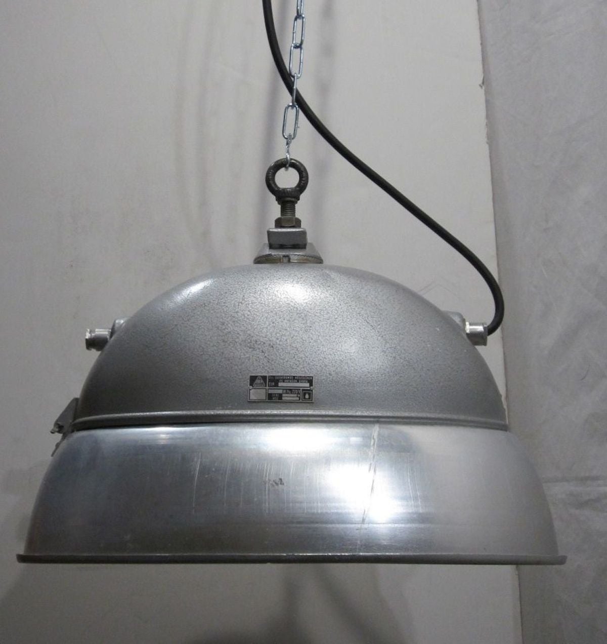 Aluminum Industrial Metal Light, the Netherlands, circa 1940s For Sale