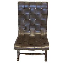 1940's  Valenti Leather Side Chair