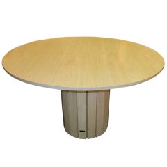 Round Travertine Dining Table from Italy, circa 1970