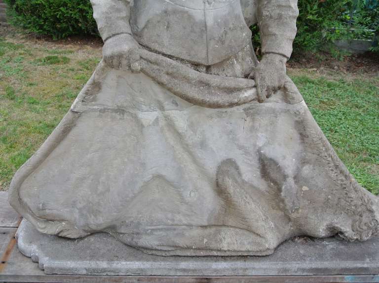 Limestone Composite Statue of a Leather Tradesman, Dutch, 19th Century 