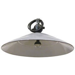 Large Enamel Industrial Light, Dutch, 1940s