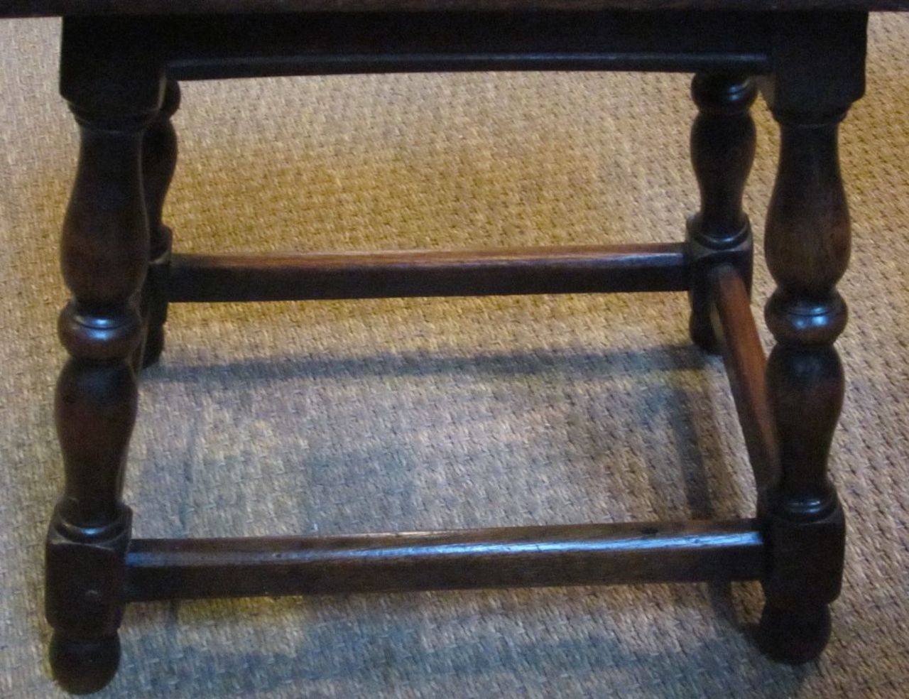 English Antique Wooden Joint Stool/Side Table, England, 19th Century
