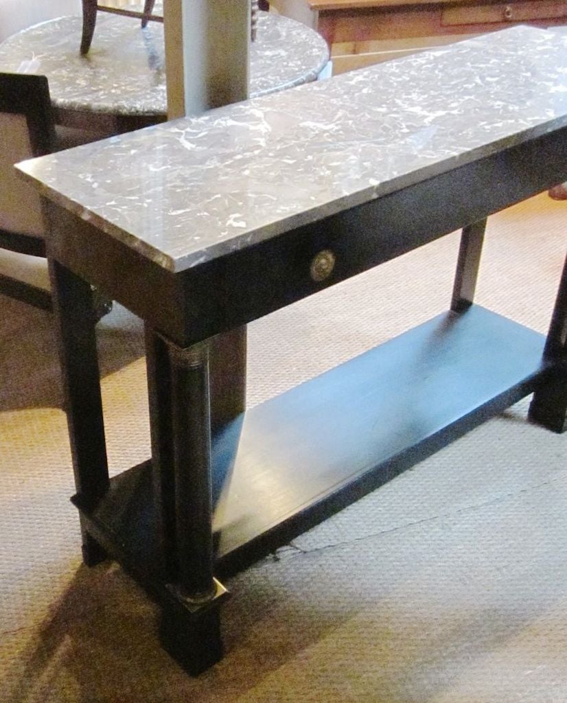 French 19th Century Directoire Ebonized Console Table, France