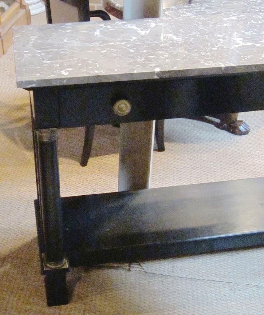 19th Century Directoire Ebonized Console Table, France In Excellent Condition In New York, NY