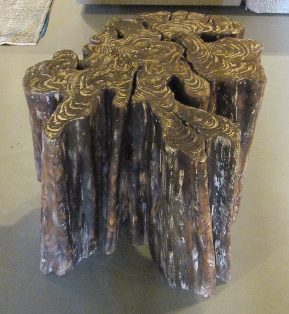 Indonesian Free Form Banyan Tree Wood Side Table, Indonesia, Contemporary