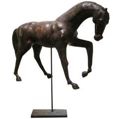 English Liberty Leather Horse on Stand, 19th century