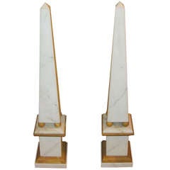 1940's French Marble Obelisks