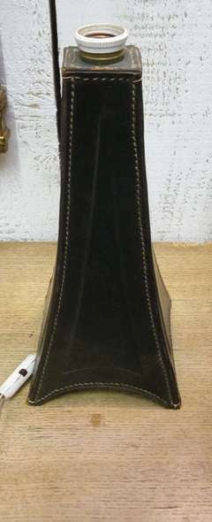 1950's French Leather Table Lamp