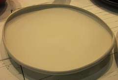 Italian Porcelain Large Platter with Curled Edge