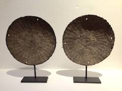 Antique 19th C. Thailand Pair Woven Plates