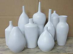 Contemporary Chinese Off White Matte Glaze Vases