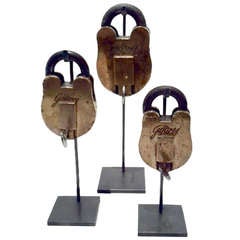 Set of Three Brass Locks