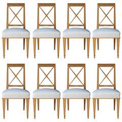 1940's French Set of 8 Dining Chairs