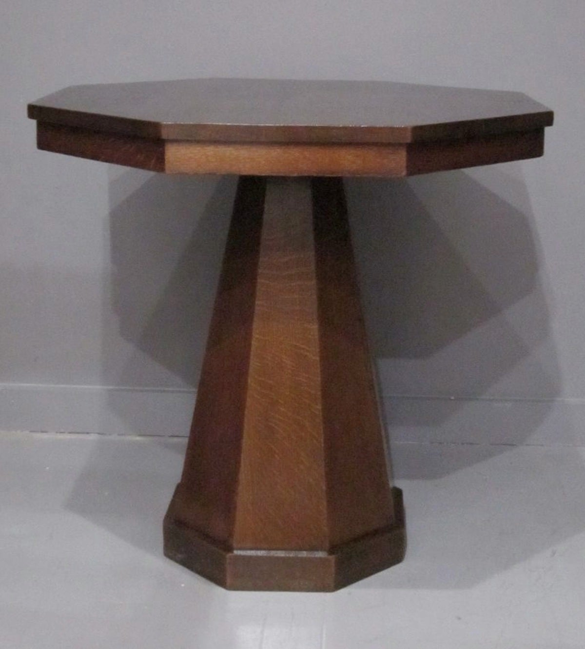 French Octagonal Oak Side Table, circa 1960s