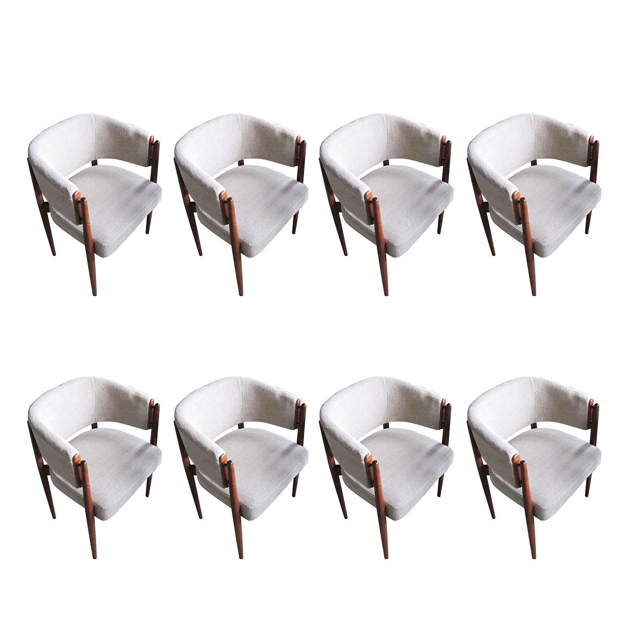 Set of Eight 1950s Danish Dining Chairs