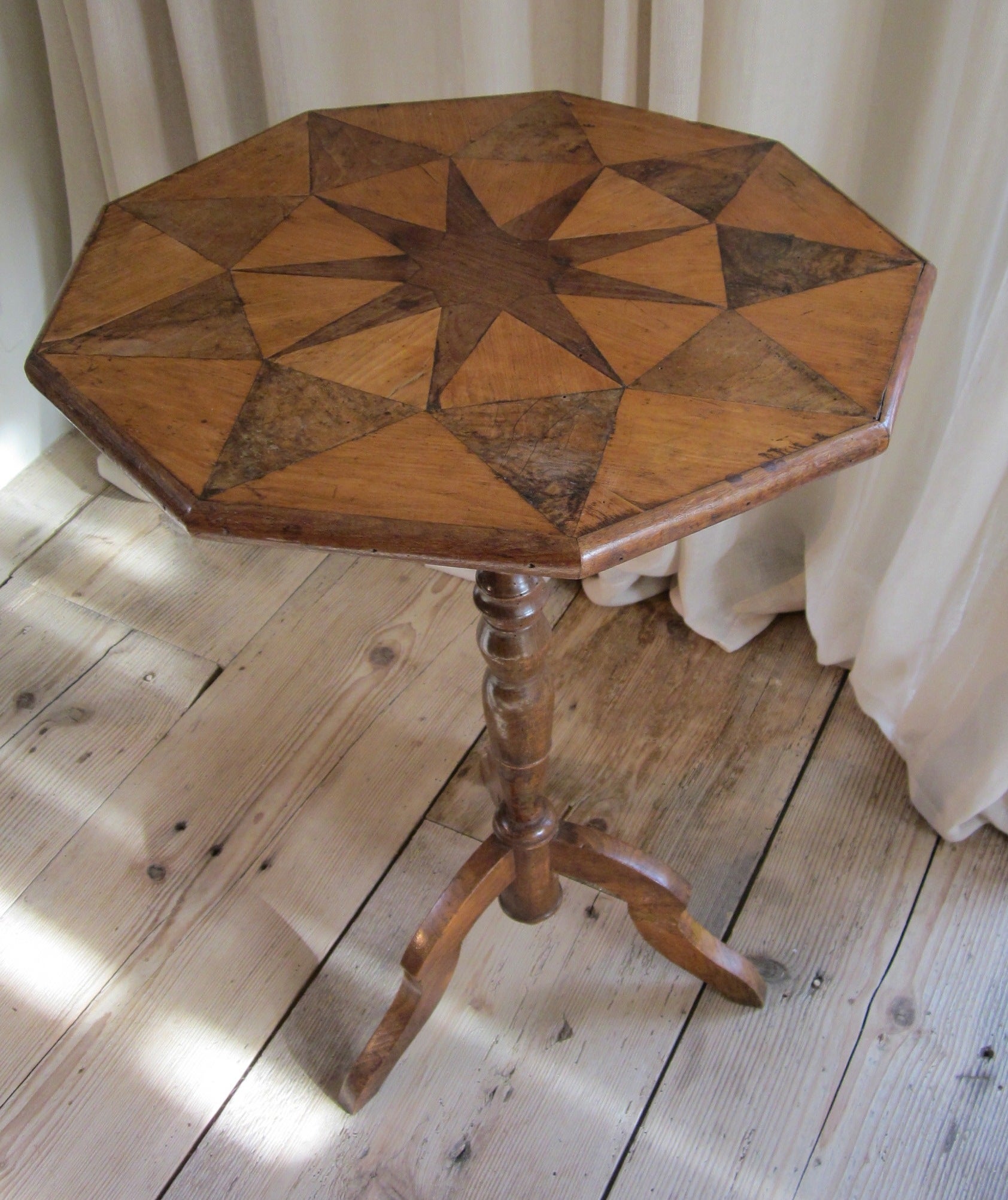 Inlay Nine-Sided Top Cocktail Table, France, 19th Century
