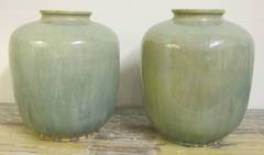 Contemporary Pair Of Chinese Ceramic Ginger Jar Vases