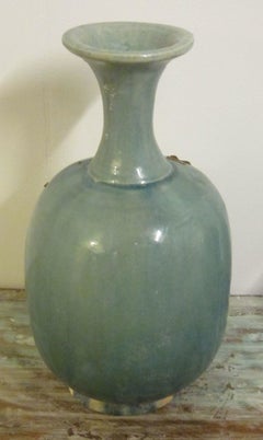 Washed Turquoise Ceramic Vase, China, Contemporary