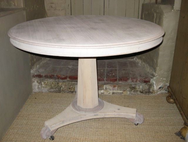 19thC William X Bleached Dining/Side Table