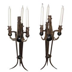 French 19thC Pair of Napoleon III Candelabra
