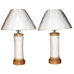 Pair Of 19thC Napoleon III Thread Spool Lamps