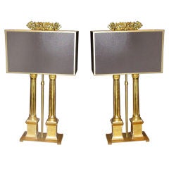 Antique Pair Of 19thc  English Table Lamps