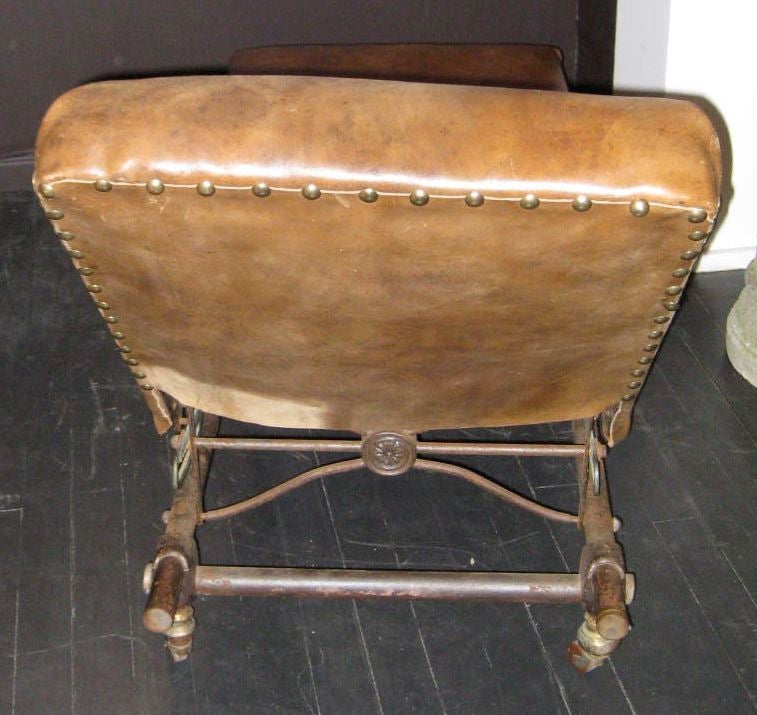 19th Century 19thC French Reclining Leather Chaise