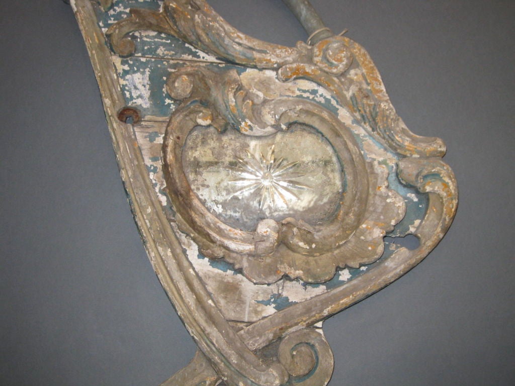 Wood 19thC Carousel Mirror/Wall Decoration