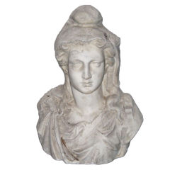 19thC French Stone Bust Wall Hanging