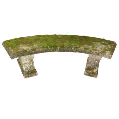 Antique 1920's English Curved Bench