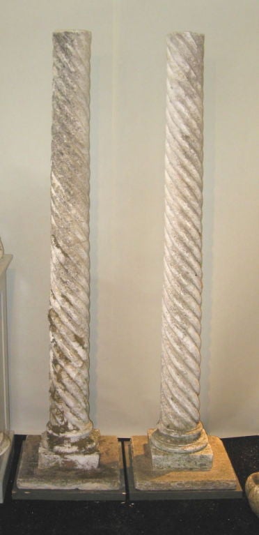 Pair of 1940's English Stone Columns