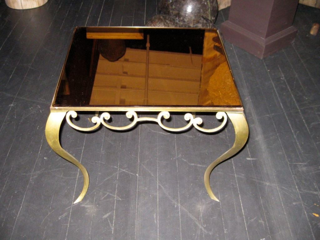 French 1940s Coffee or Side Table with a Mirror Top, France