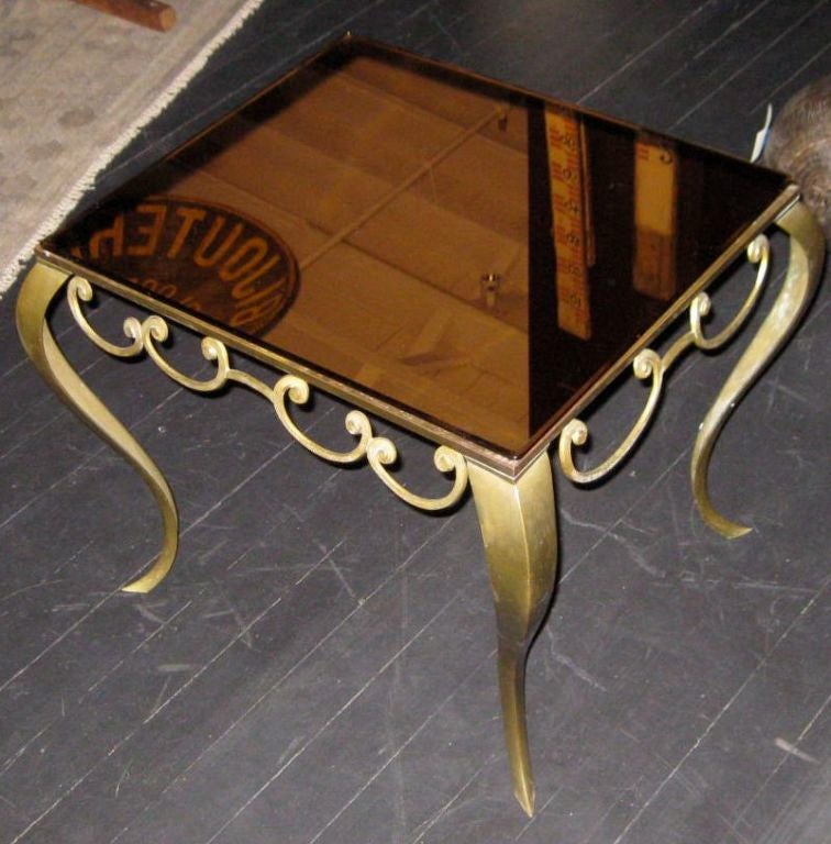 1940s Coffee or Side Table with a Mirror Top, France In Good Condition In New York, NY