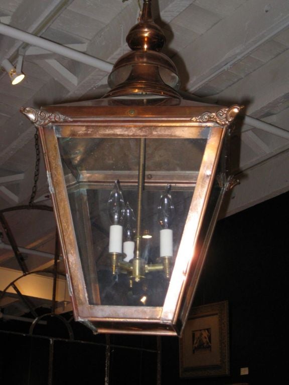Pair English Copper Lanterns
