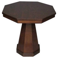 French Octagonal Oak Side Table, circa 1960s