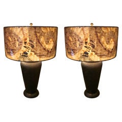 Pair Copper Lamps