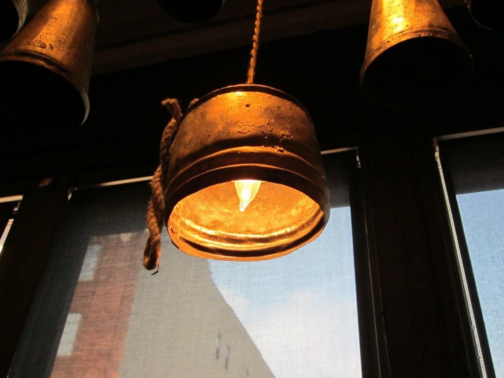 Mid-20th Century Indian Temple Bells/Hanging Pendant Light Fixtures