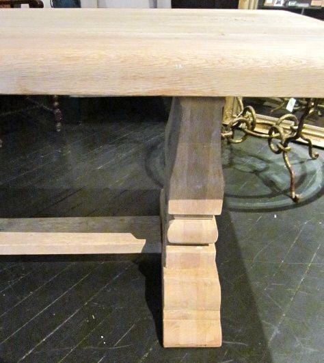 20th Century Flemish Bleached Thick Top Farm Table