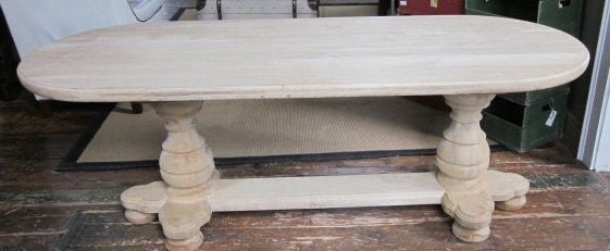 Flemish Bleached Oval Dining Table