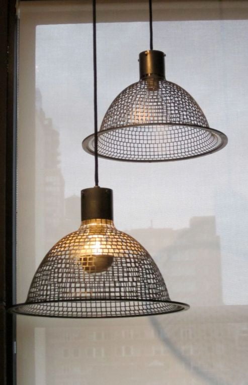 French 1940's Aluminum Hanging Fixtures