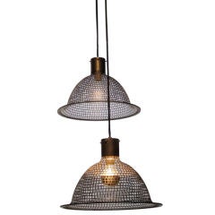 French 1940's Aluminum Hanging Fixtures