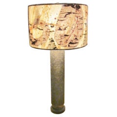 1950's French Wallpaper Roller Lamp