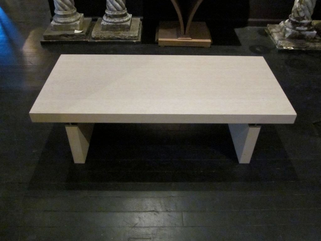 Late 20th Century French 1970's Bleached Cerused Coffee Table