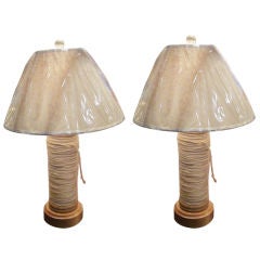 Pair of French 19thC Napoleon III Thread Lamps