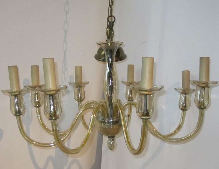 Italian 1940s Murano Glass Eight-Arm Chandelier, Italy