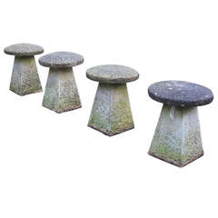 Set Of 4 English Staddle Stones
