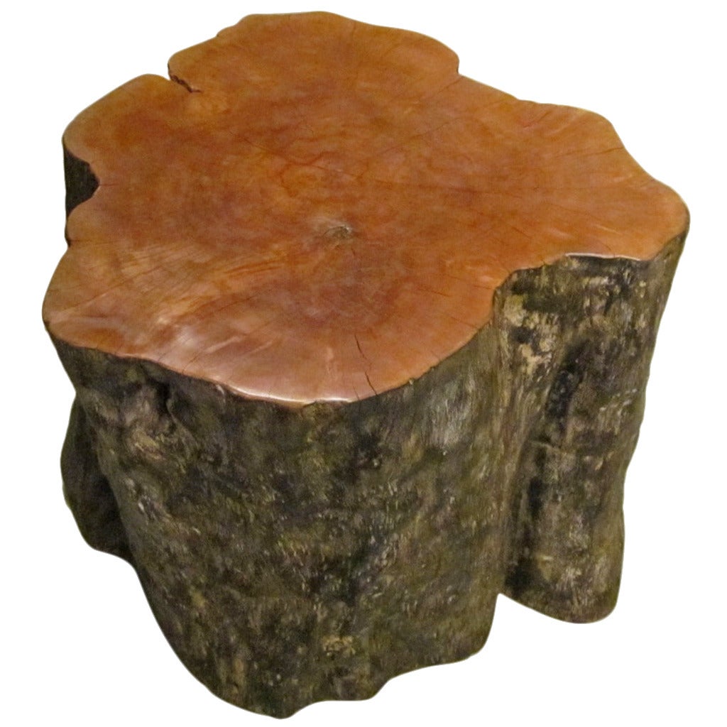 Prehistoric Lychee Wood Side Table from Indonesia