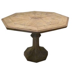 1860 French Bleached Octagonal Center Hall Table