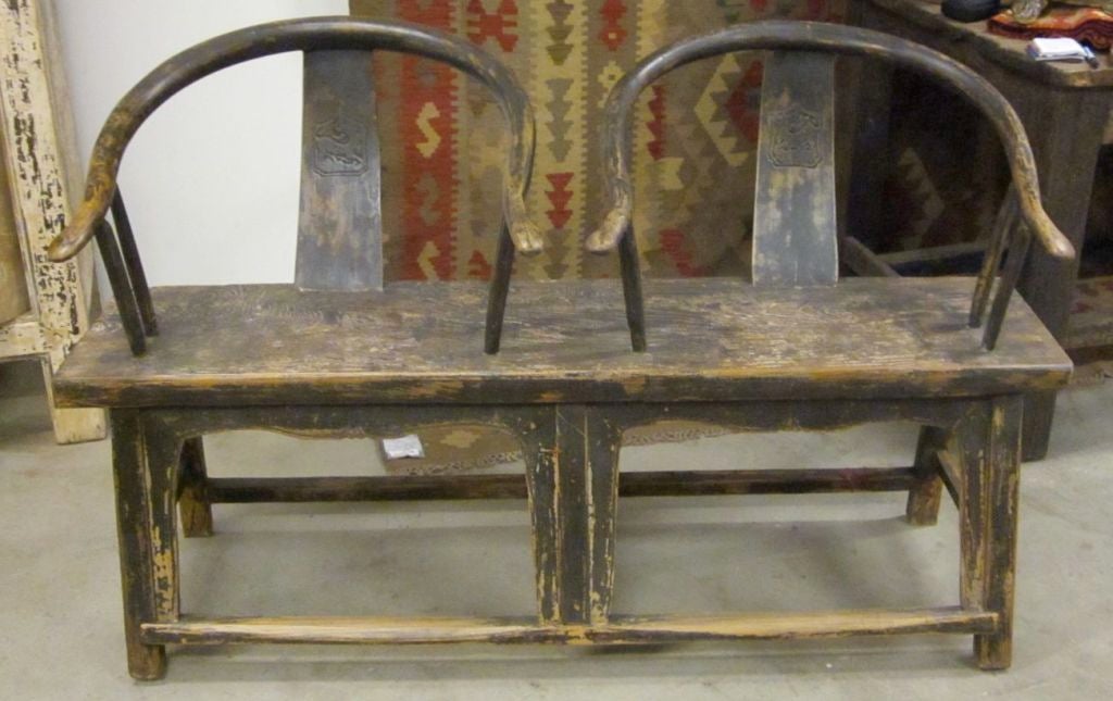 Chinese Two Seater Bench circa 19thC